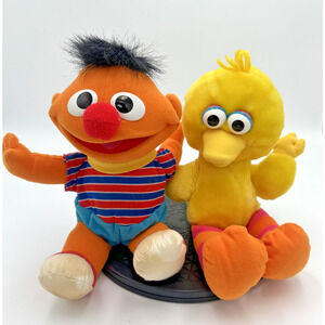 2 Tyco Sesame Street Tickle Me Big Bird/ Ernie Plush Doll Vintage 1996 *READ